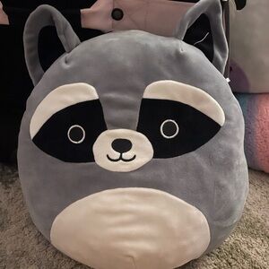 Squishmallows Gray and White Raccoon Plush